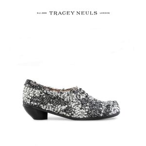 Tracey Neuls Denis Mid-Heel Derby in Mermaid Matt Sequin Size EU 36/US 5.5-6
